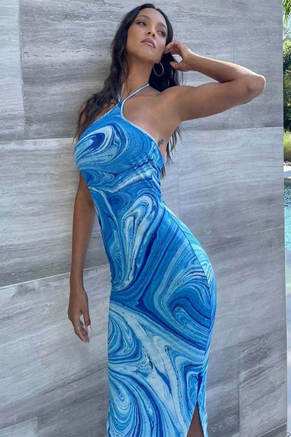 Bohemia Tie-Back Printed Maxi Dress