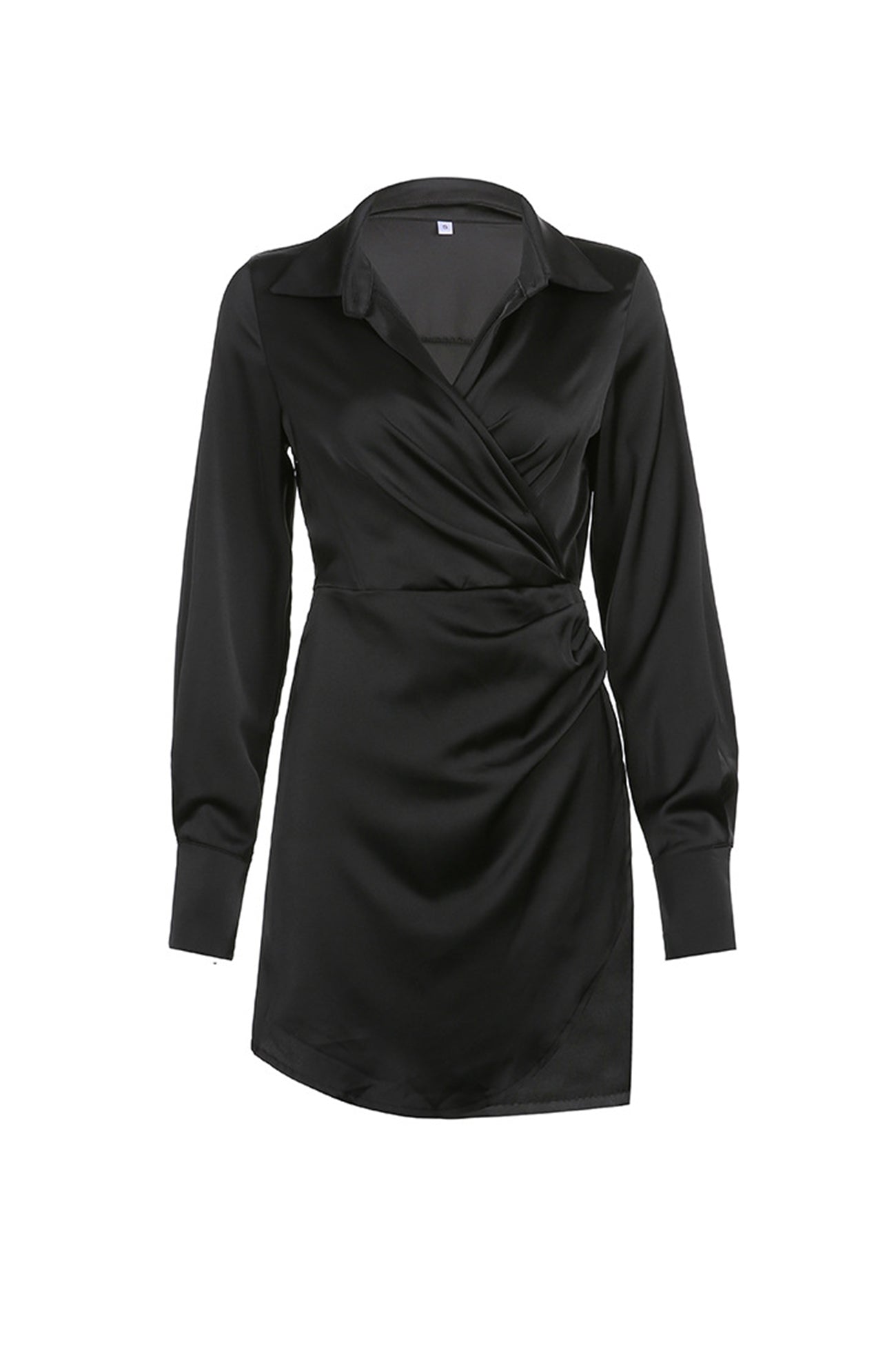 Cowl Neck Ruched Shirt Dress