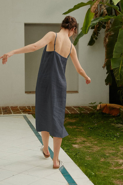 Daisy Linen Slip Dress