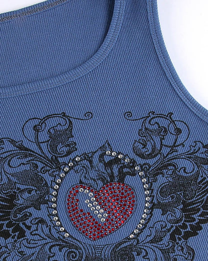 Heart Wings Indie Grunge Tank Top