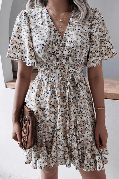 Floral Print Chiffon Mini Dress