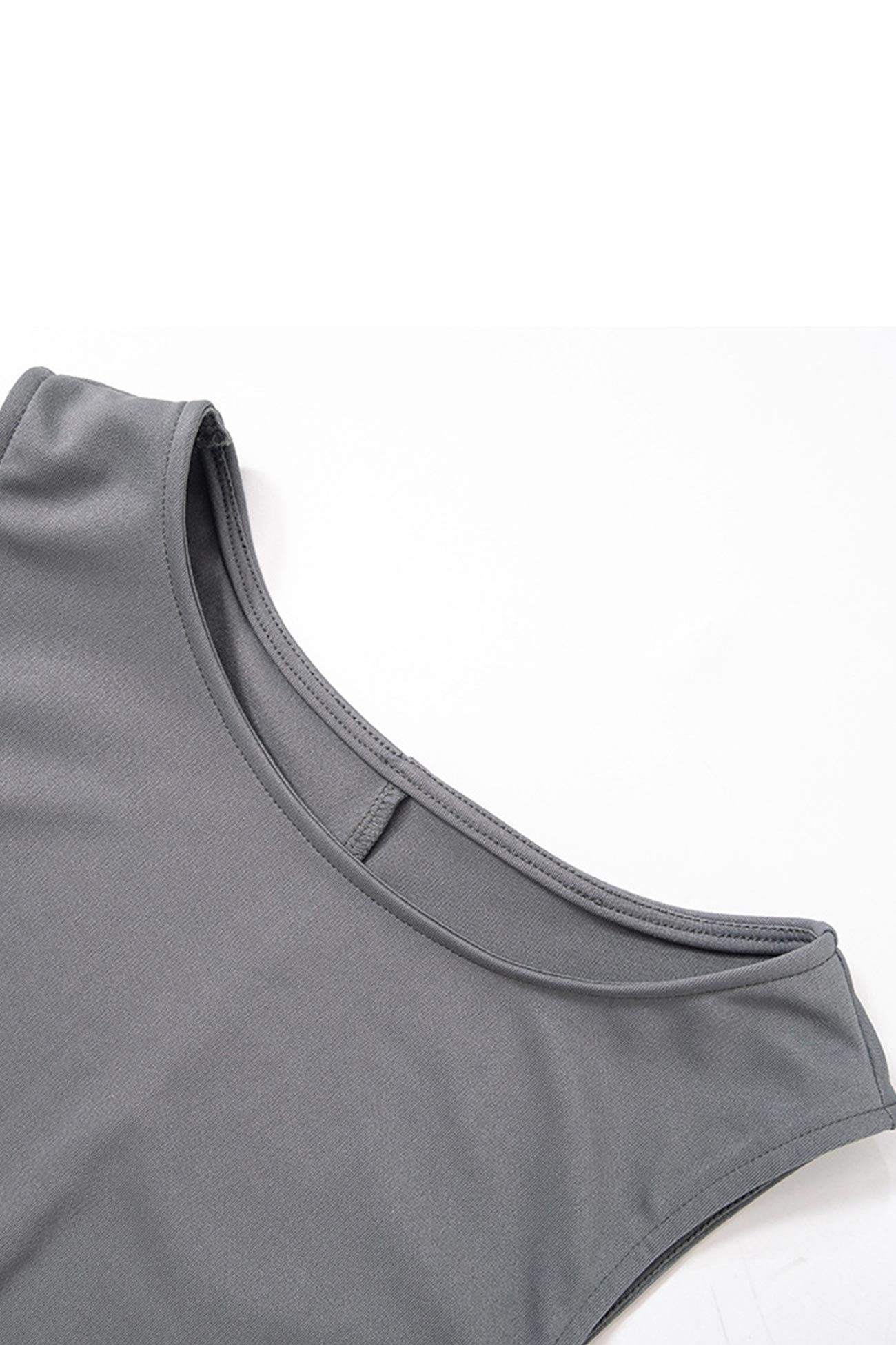 Grey Crew Neck Pack Hip Tank Dress