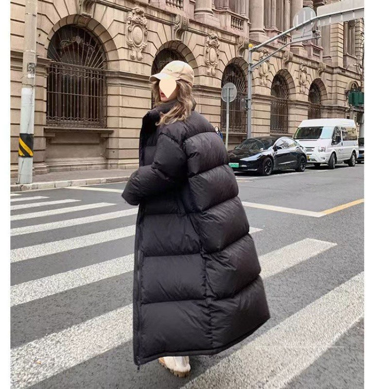 Women's extra long loose warm down puffer coat jacket Black clothes Jackets & Coats Outerwear