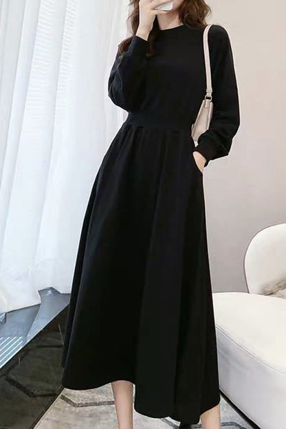 High Elastic Waist Sweatshirt Dress