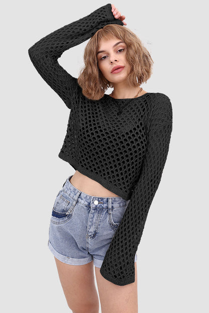 Knitted Cutout Flared Top