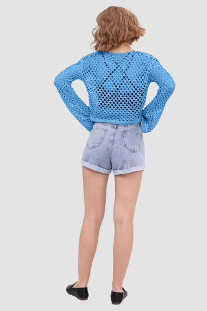 Knitted Cutout Flared Top