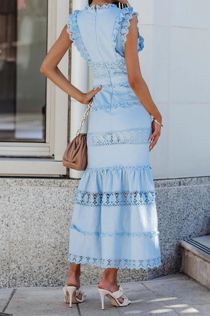 Lace Patchwork Loose Maxi Dress