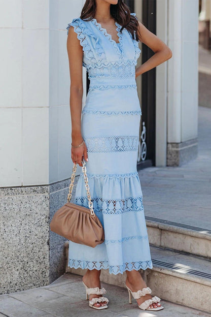 Lace Patchwork Loose Maxi Dress