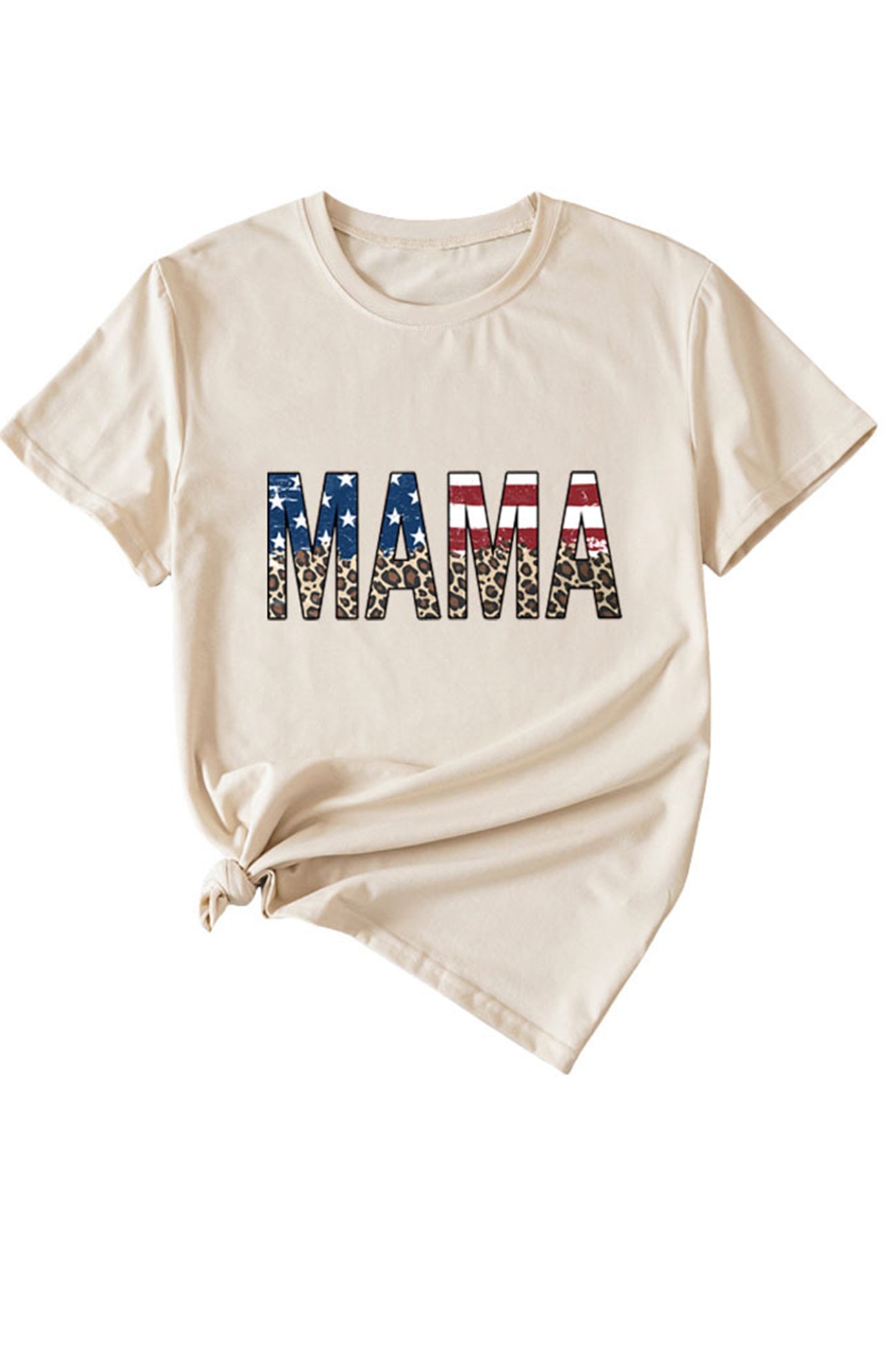 MAMA Flag Leopard Print T-shirt