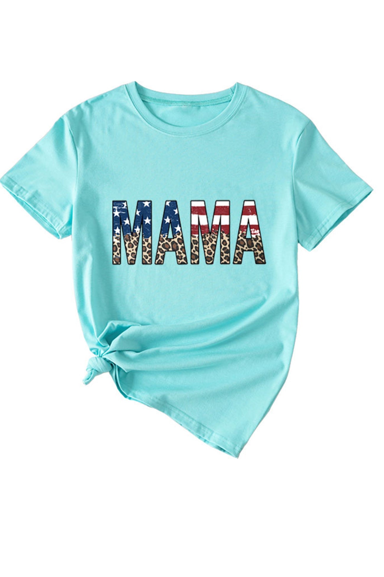 MAMA Flag Leopard Print T-shirt