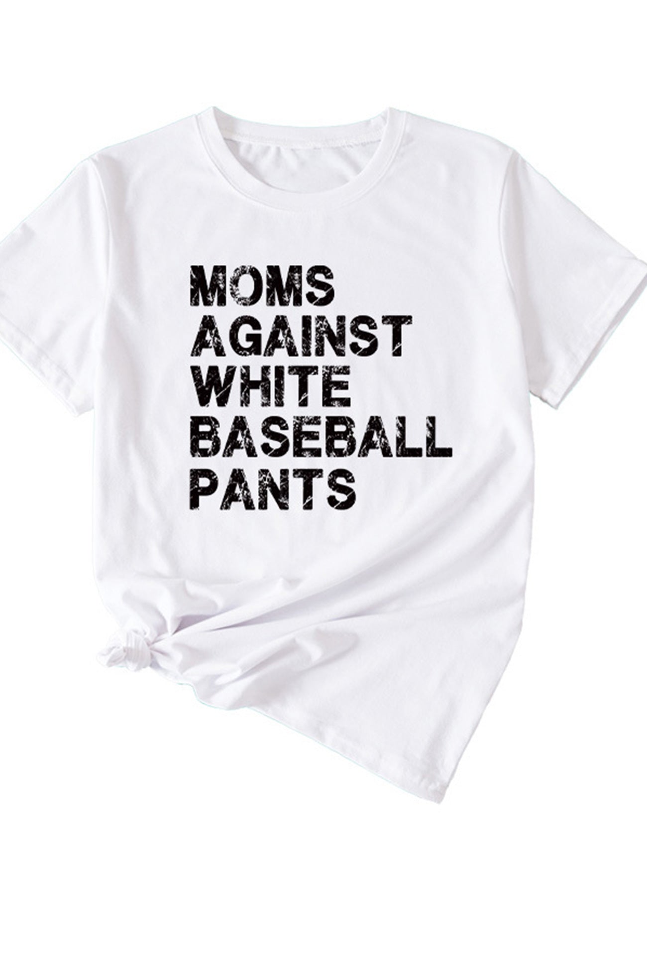 Moms Against With Baseball Pants Print T-shirt