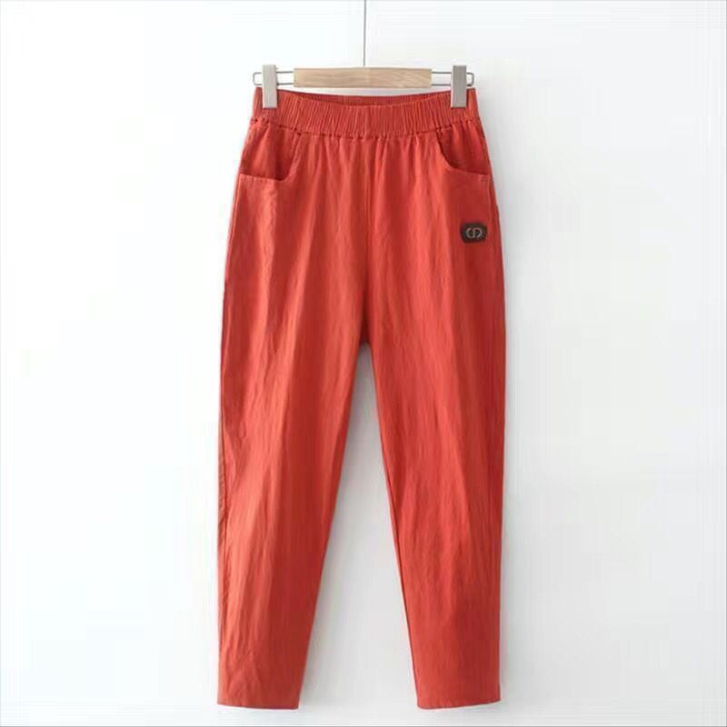 【Cotton And Linen】Comfortable Casual Trousers Red best Best Sellings bottoms clothes Cotton And Linen pants Plus Size Sale Topseller