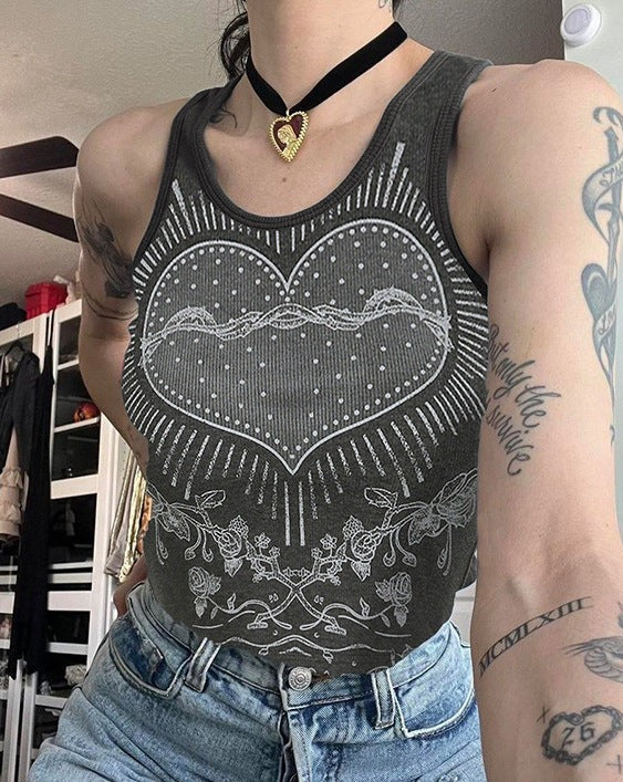 Orpheus Grunge Heart Tank Top