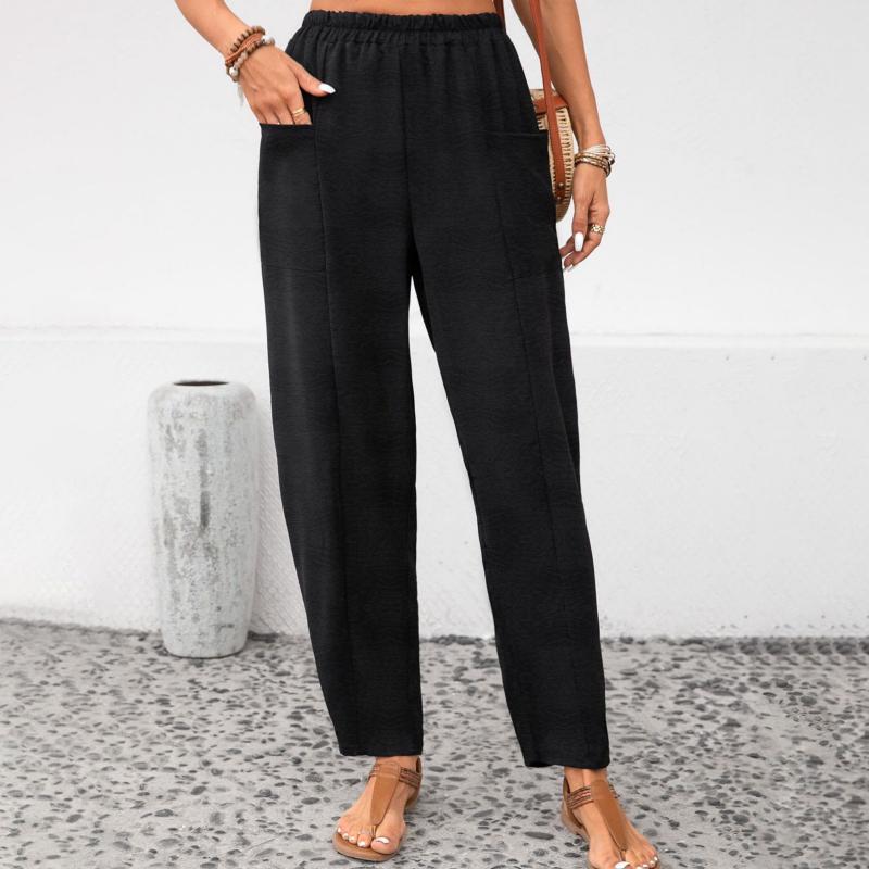 Casual Solid Color Trousers