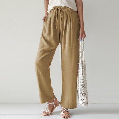 【Cotton And Linen】Casual Straight Trousers Khaki best Best Sellings bottoms clothes Cotton and Linen pants Plus Size Sale Topseller