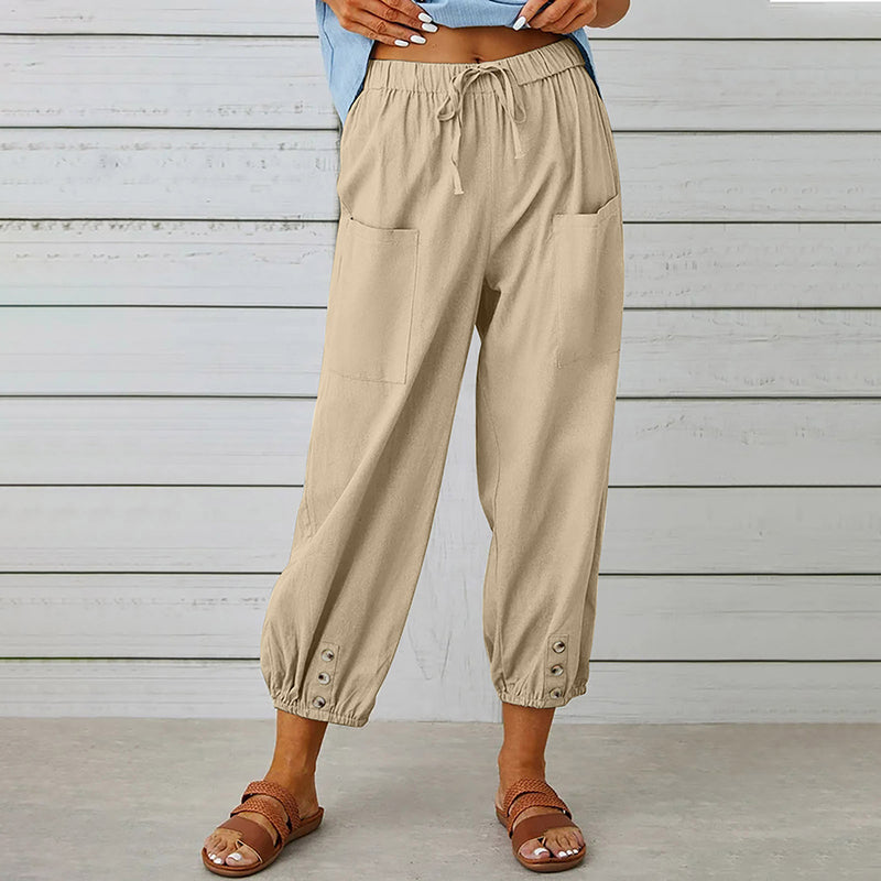 【Cotton And Linen】Casual Comfortable Trousers Khaki best Best Sellings bottoms clothes Cotton And Linen pants Sale Topseller