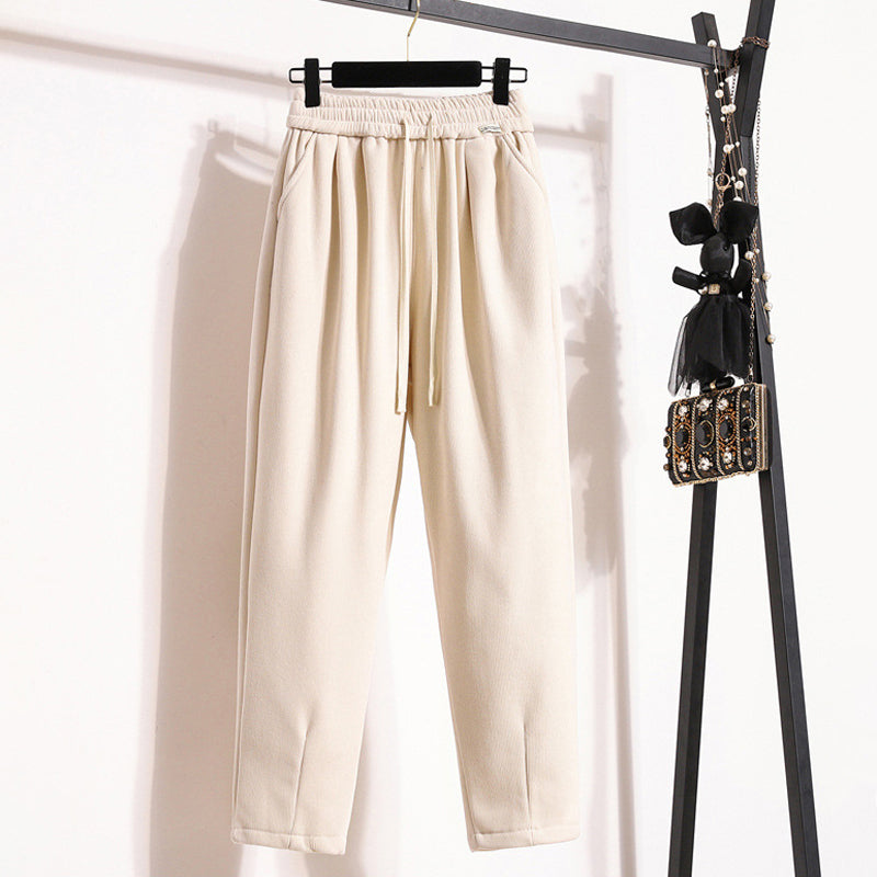 Solid Colour Warm Trousers Beige best Best Sellings bottoms clothes pants Sale Topseller