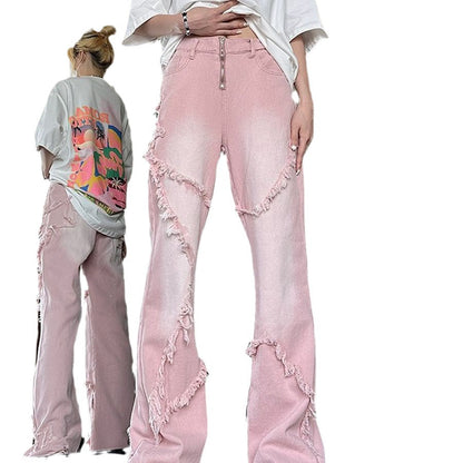 Coral Reef Distressed Denim Jeans