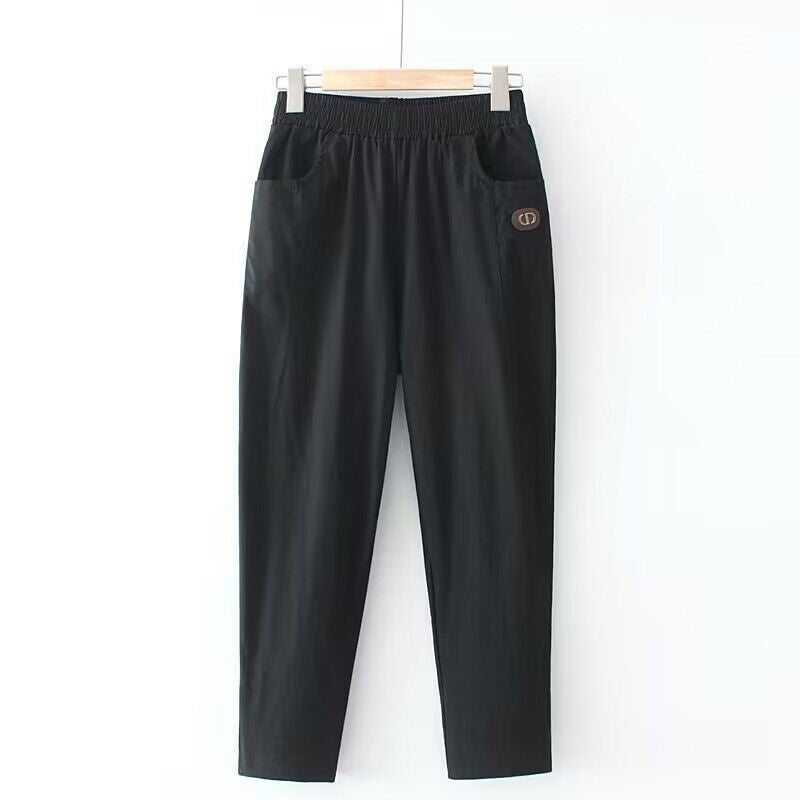 【Cotton And Linen】Comfortable Casual Trousers Black best Best Sellings bottoms clothes Cotton And Linen pants Plus Size Sale Topseller