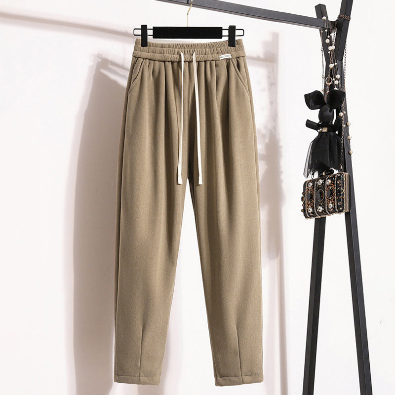 Solid Colour Warm Trousers Khaki best Best Sellings bottoms clothes pants Sale Topseller