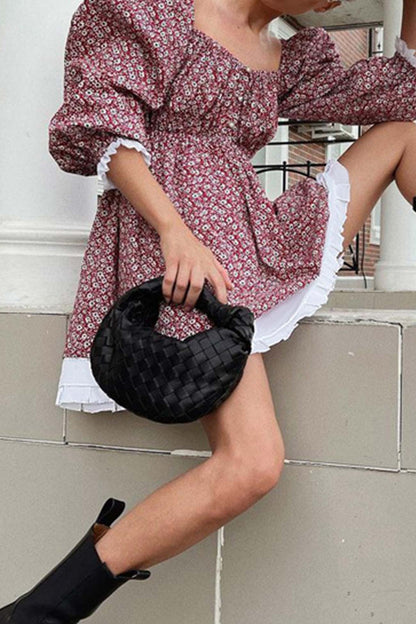 Puff Sleeve Off-Shoulder Floral Babydoll Dress