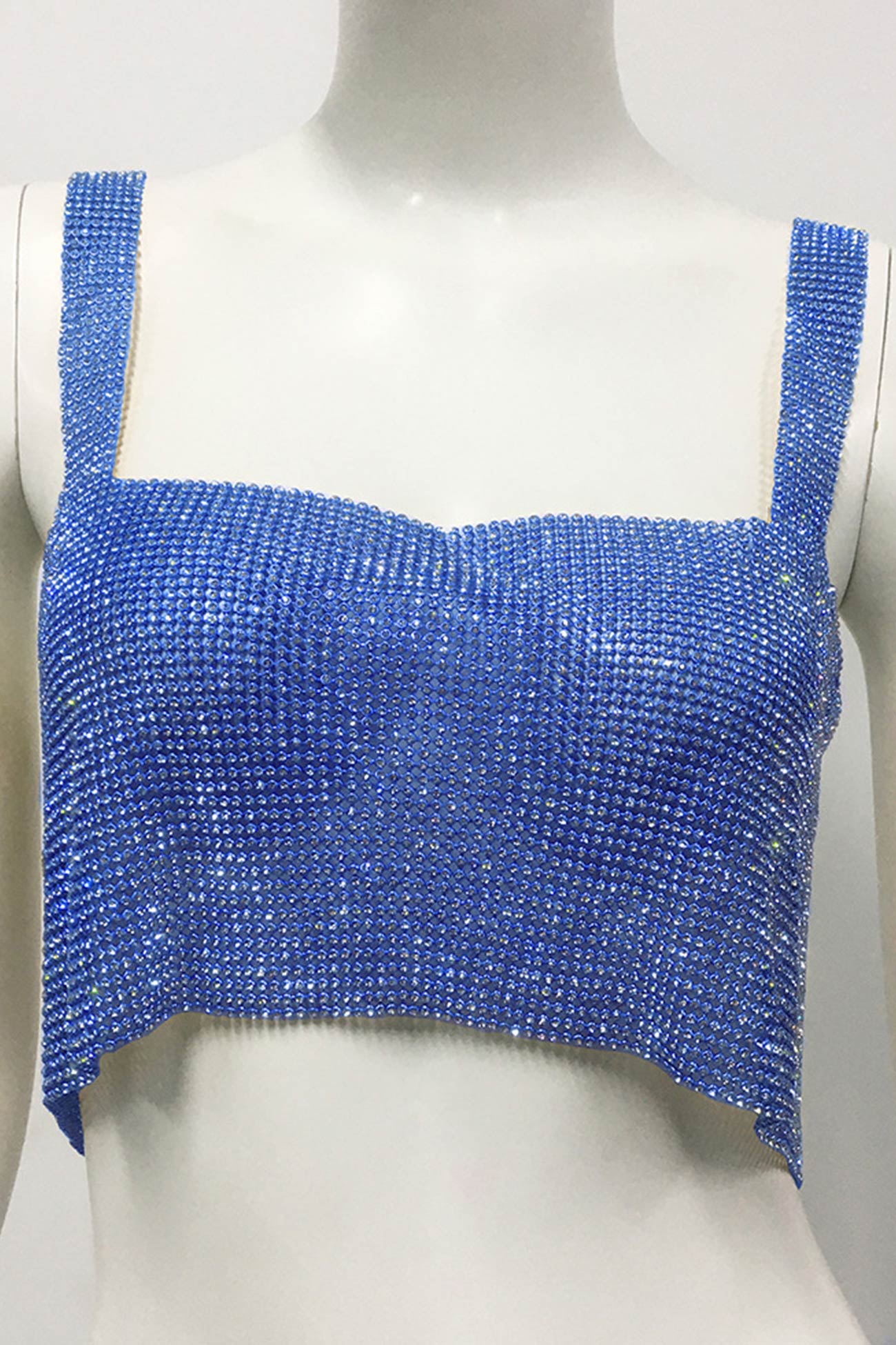 Rhinestone Square Neck Tank Top