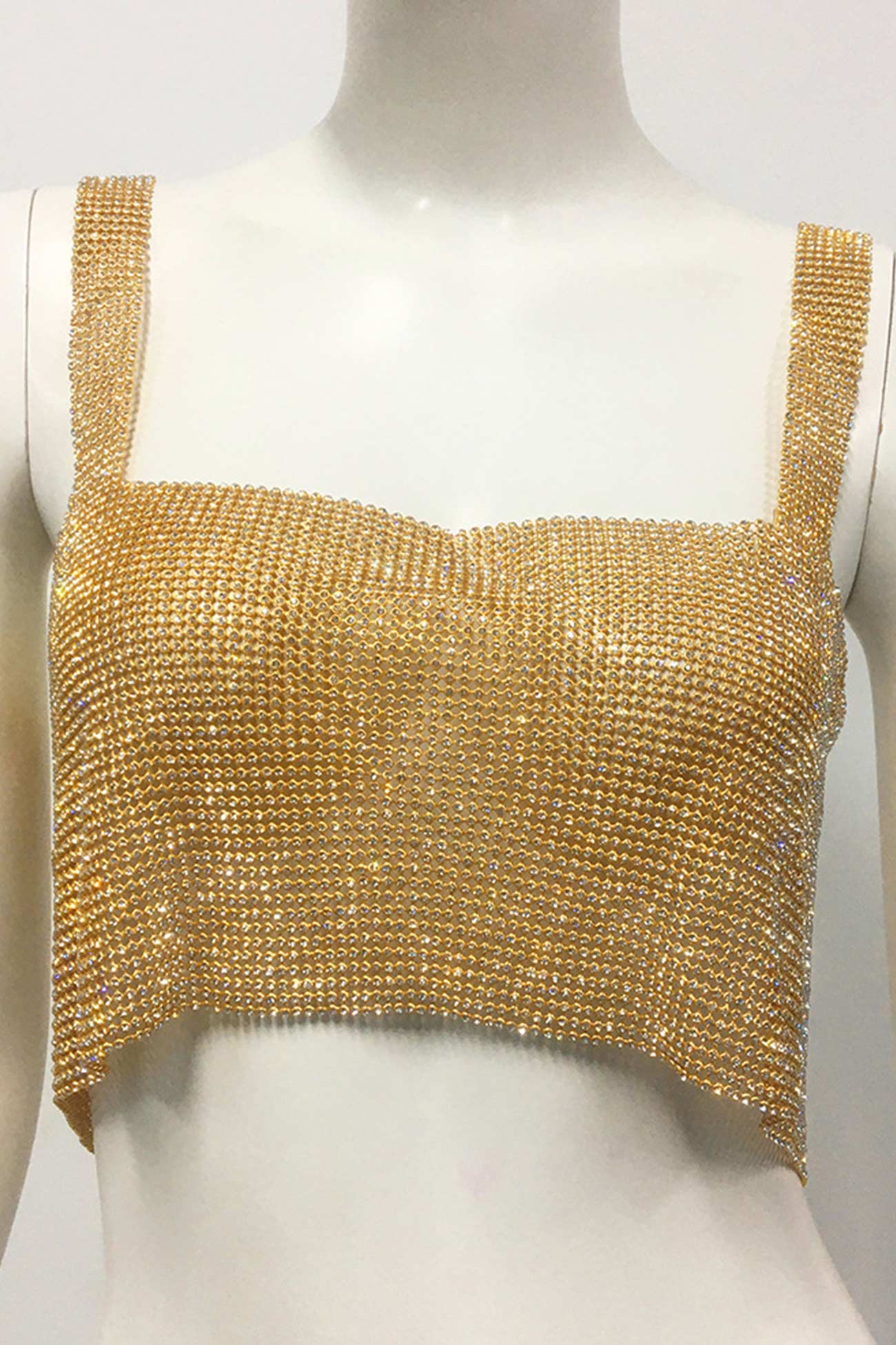 Rhinestone Square Neck Tank Top