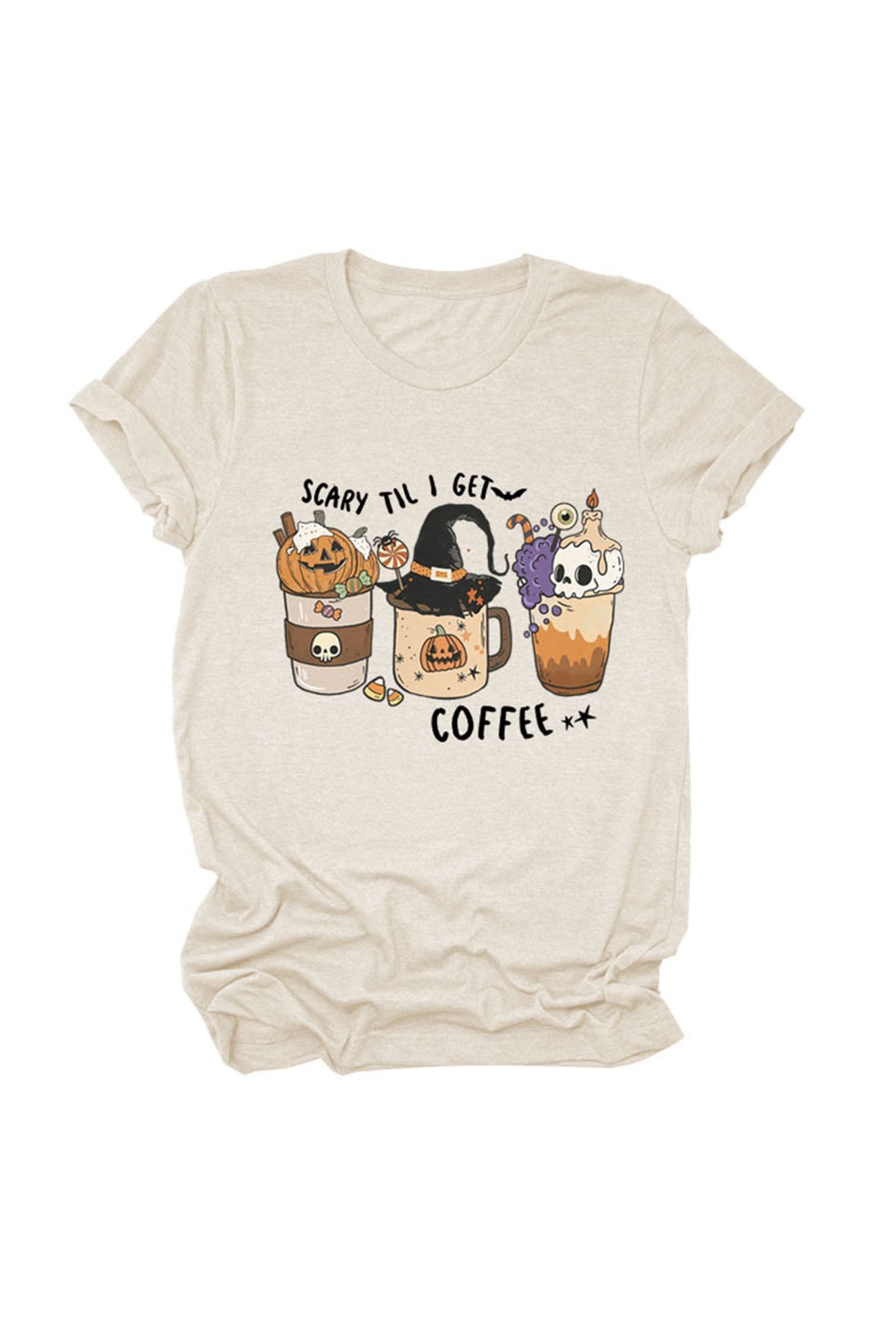 Scary Til I Get Coffee Graphic T-shirt