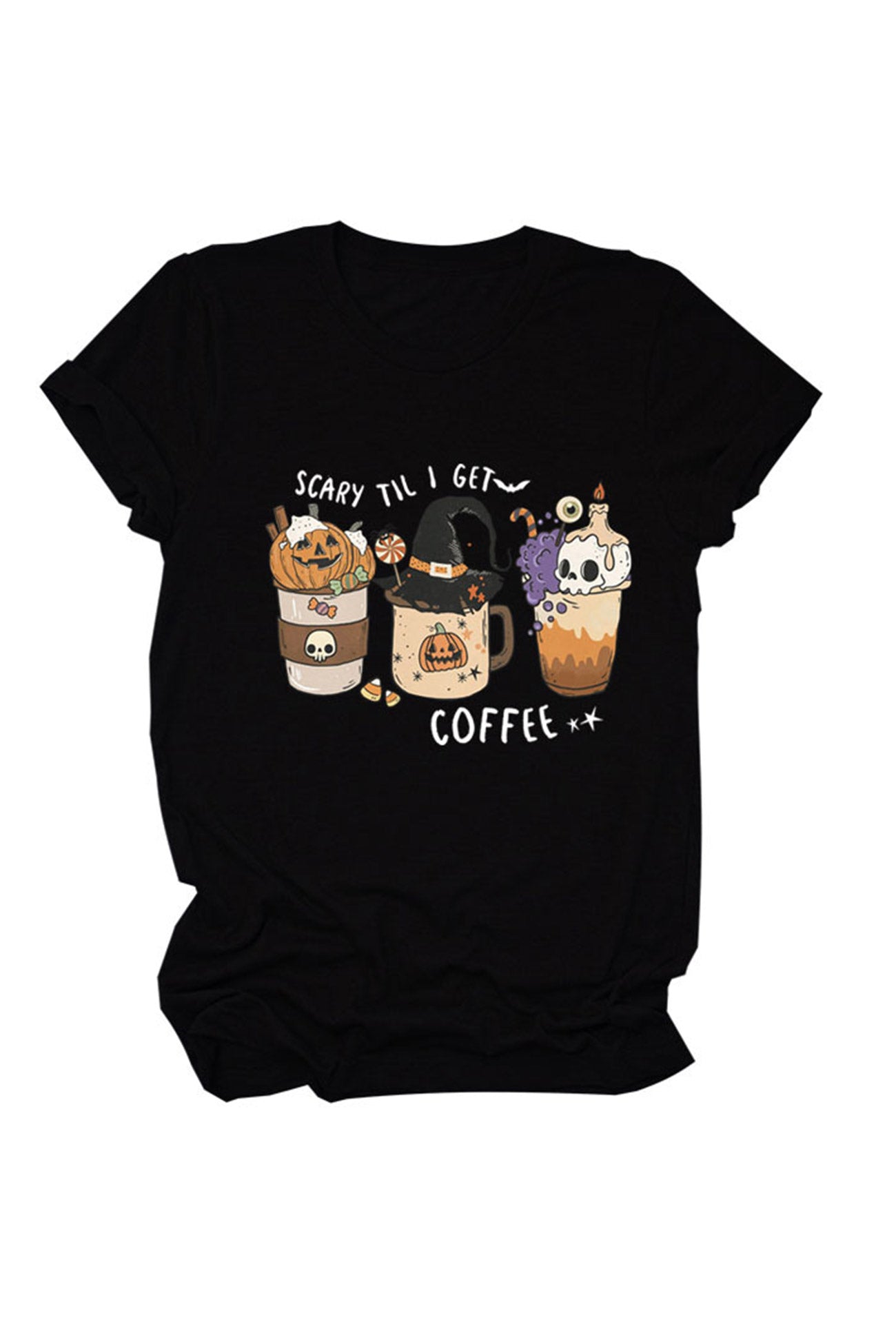 Scary Til I Get Coffee Graphic T-shirt