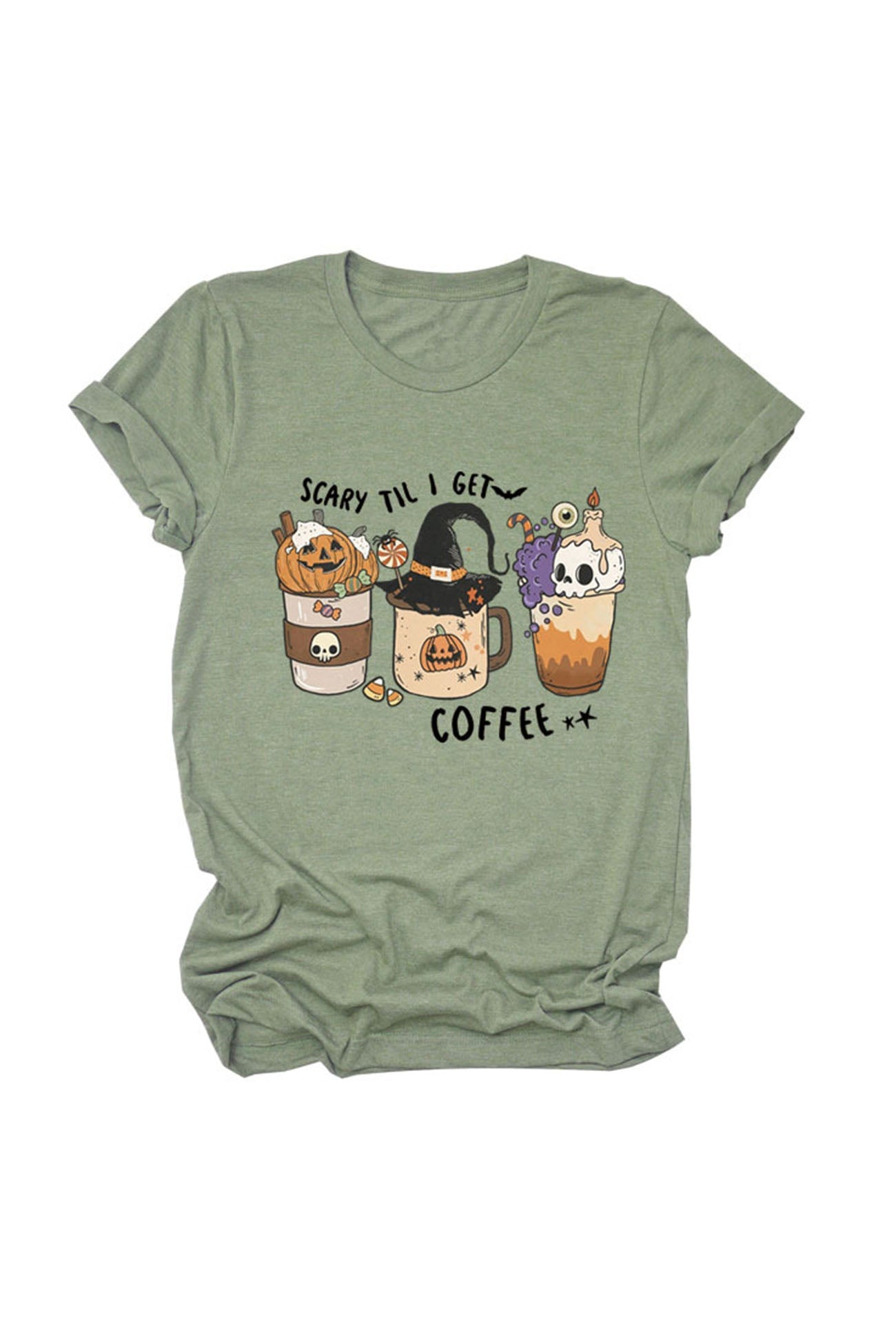 Scary Til I Get Coffee Graphic T-shirt