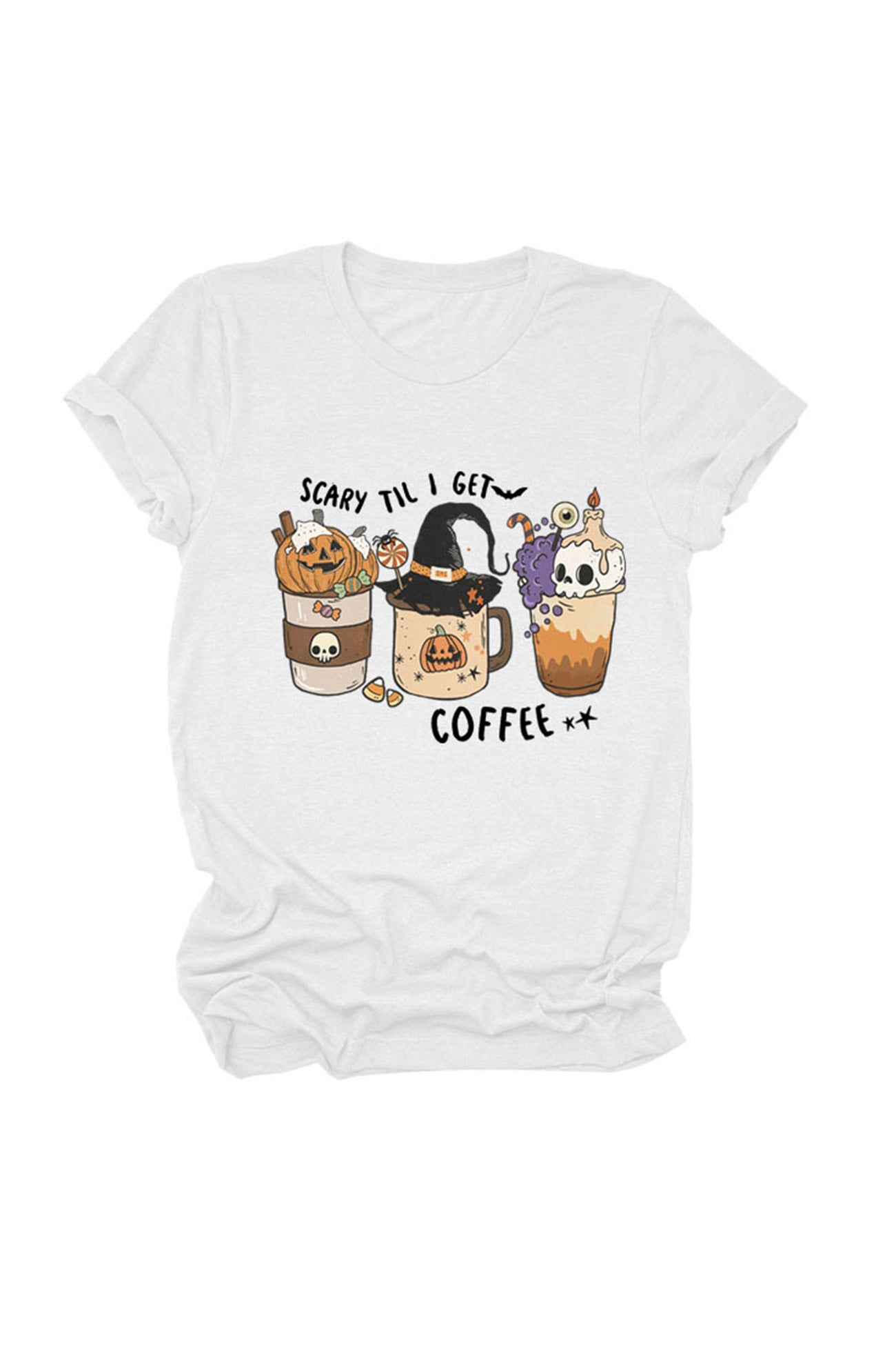 Scary Til I Get Coffee Graphic T-shirt