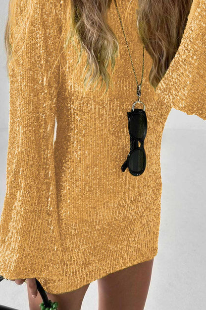 Sequins Flares Sleeve Dress