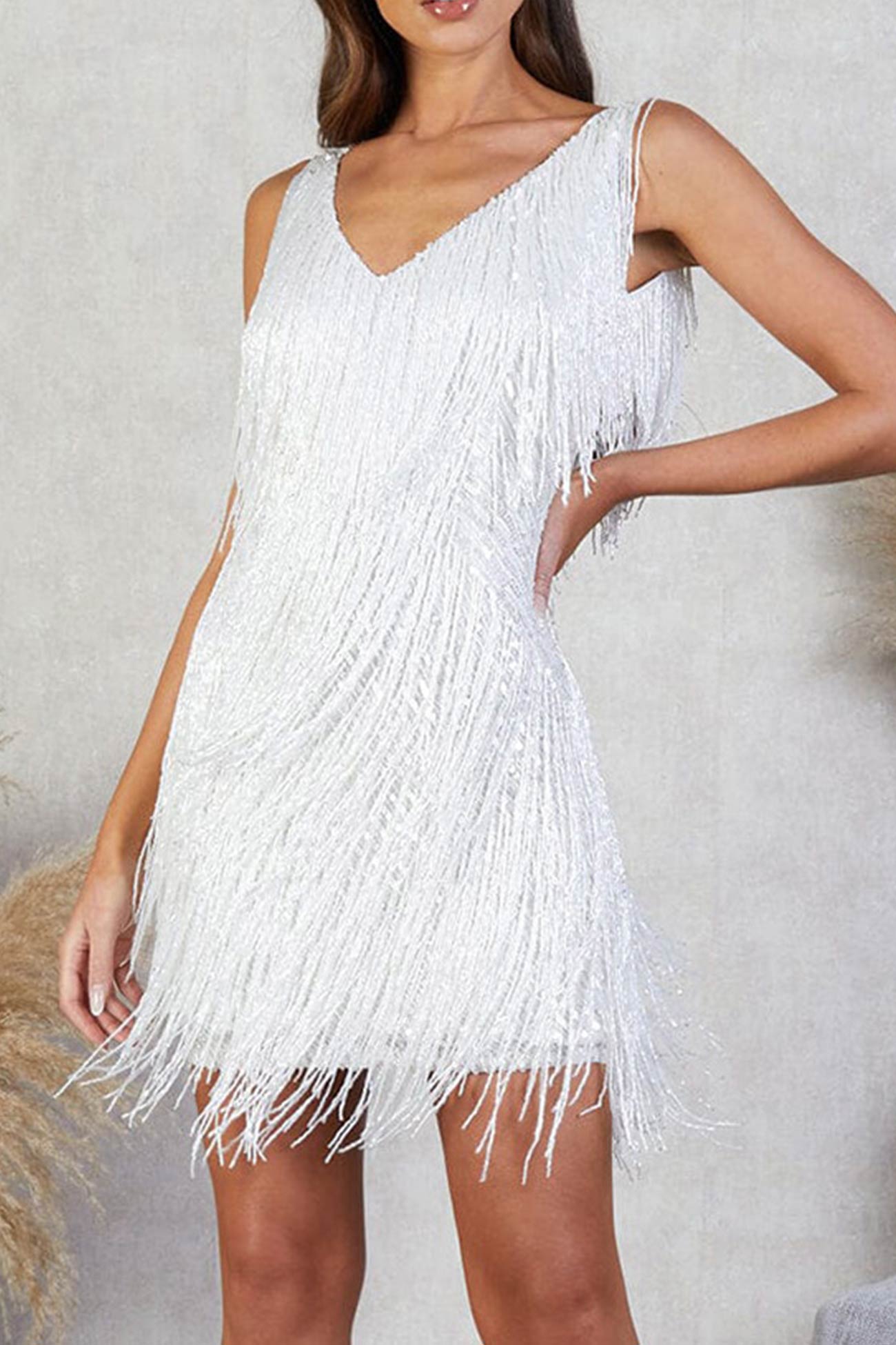 Sequins Tassel Tank Mini Dress