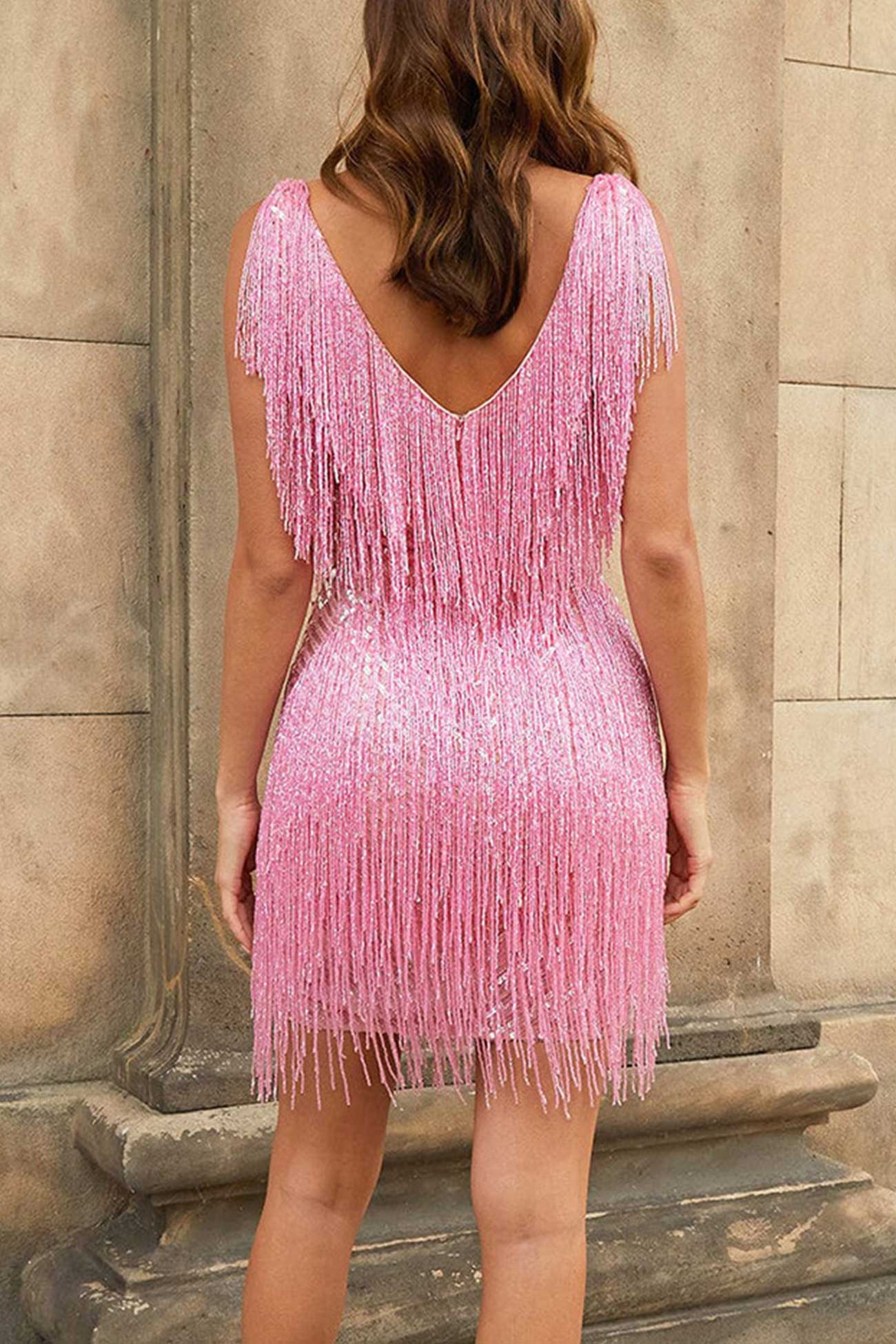 Sequins Tassel Tank Mini Dress