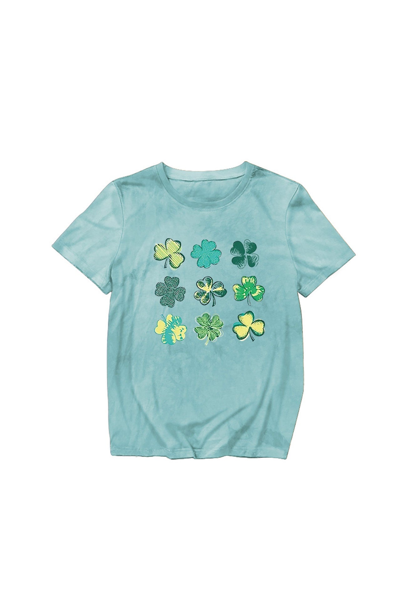 Tie-dye Clover Printed T-shirt