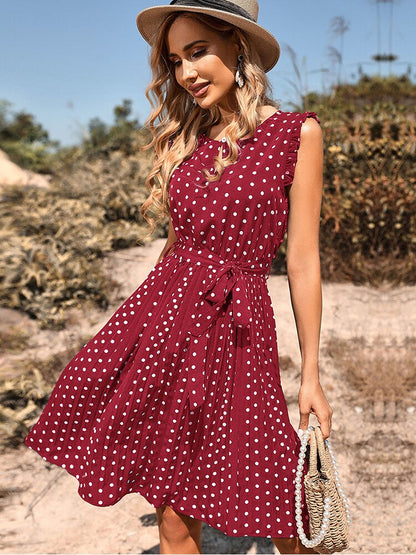 Pamela Summer Polka Dot Midi Dress