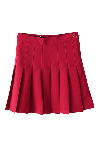 Slim High Waist Pleated Tennis Mini Skirts