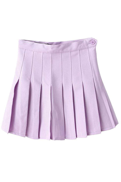 Slim High Waist Pleated Tennis Mini Skirts