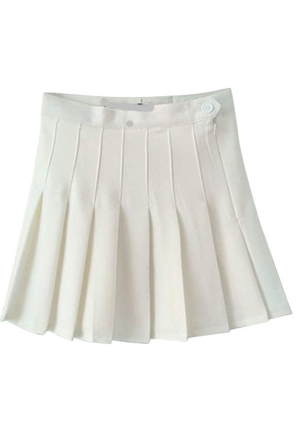 Slim High Waist Pleated Tennis Mini Skirts