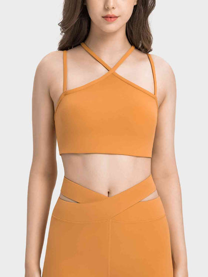 Double-Strap Cropped Sports Cami Mustard activewear C-Thousand clothes crop top croptop Ship From Overseas shirt shirts workout