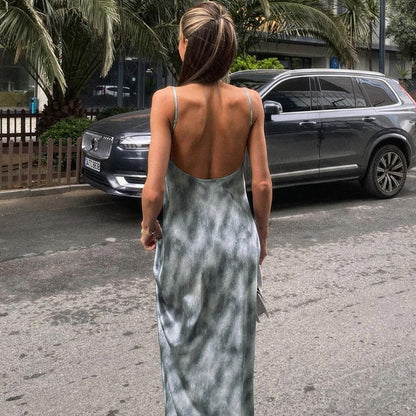 Stella Tie Dye Print Backless Maxi Dress