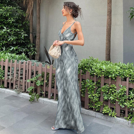 Stella Tie Dye Print Backless Maxi Dress