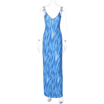 Stella Tie Dye Print Backless Maxi Dress