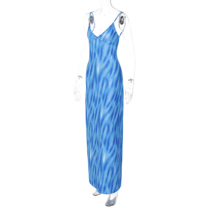 Stella Tie Dye Print Backless Maxi Dress