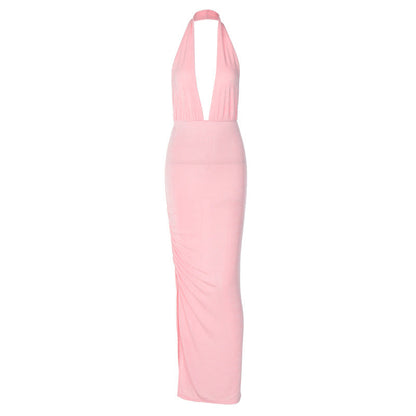 Nikki Deep V Neck Sexy Maxi Dress