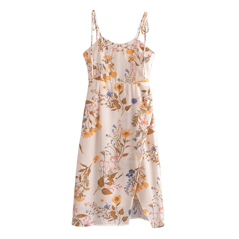 Jenny Vintage Floral Print Midi Dress