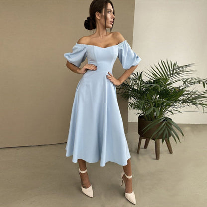 Camille Slash Neck Backless Midi Dress