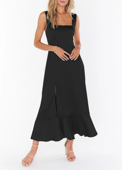 Alexa A Line Spaghetti Strap Maxi Dress