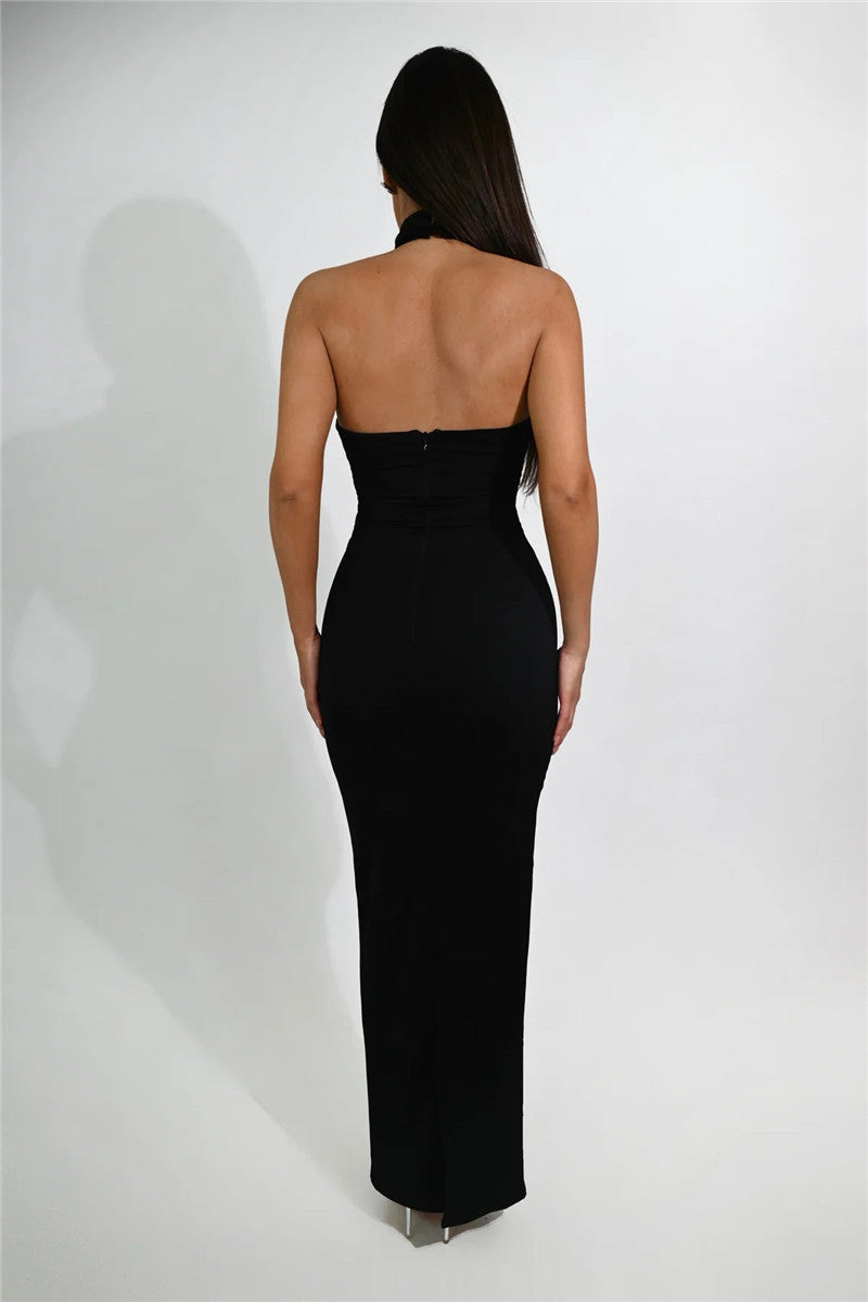 Valery Black Sleeveless Maxi Dress