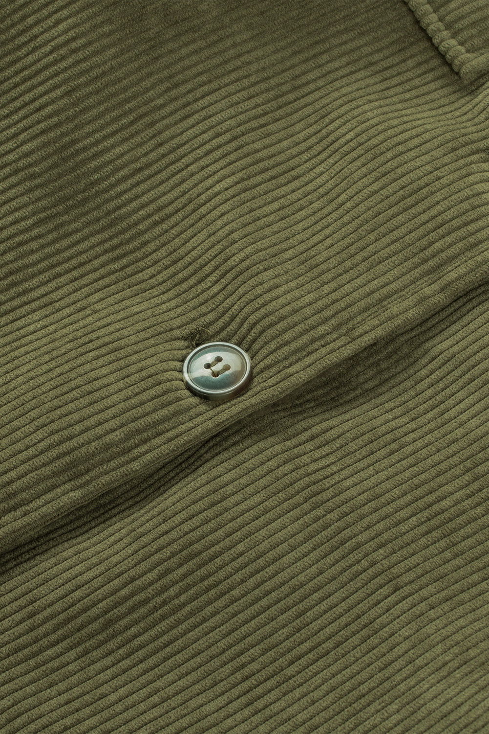 Green Corduroy Ribbed Shell Fleece Lining Jacket